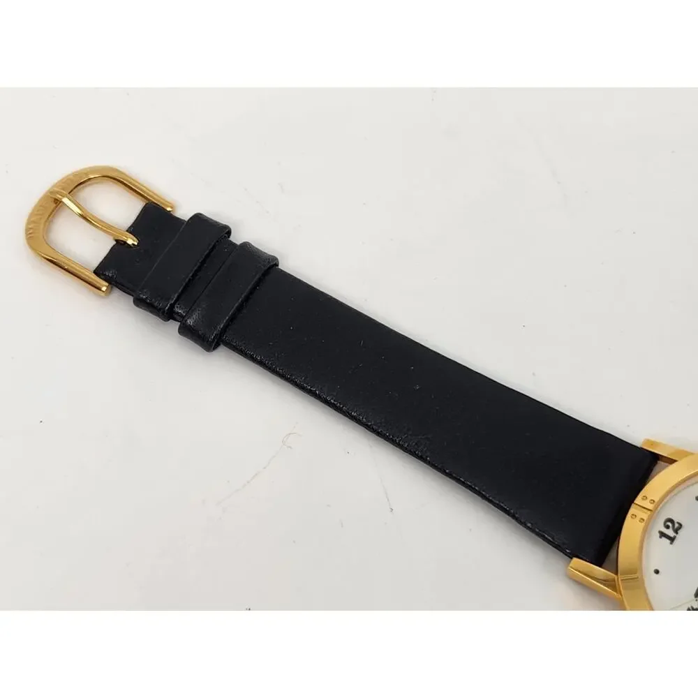 Image Watches Inc California Quartz White Dial Gold Case Black Leather Strap